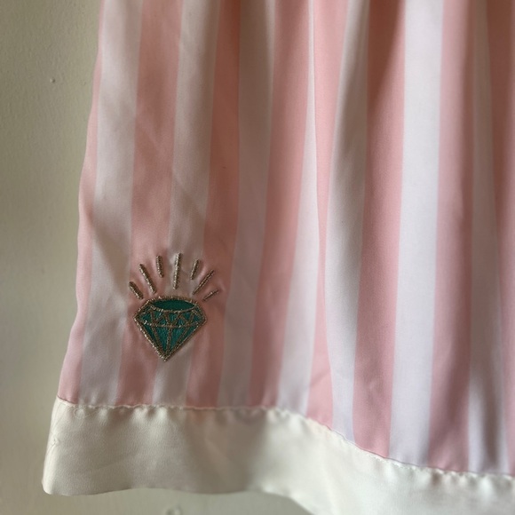 Betsy Johnson Mrs. Striped Satiny PJ Set M - Picture 13 of 15